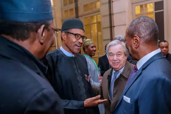 President Buhari Joins World Leaders At A Dinner Hosted By Organizers In Paris (Photos)